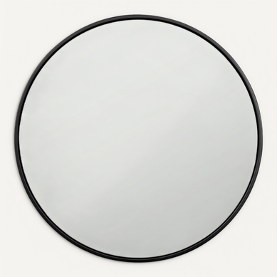 Miroir Rond, Miroir Mural Avec Cadre En Métal Doré, Φ80 Cm, Verre Clair Avec Panneau Arrière En Mdf