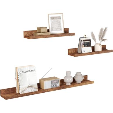 Étagère Murale Boho En Bois – 3 Niveaux, Design Bohème En Marron Rouge, Idéale Pour Décorer Votre Salon Ou Chambre - 9