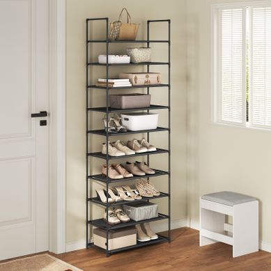 Étagère à Chaussures 12 Niveaux WOLTU - Meuble Blanc Rangement Vertical Bois D'Ingénierie