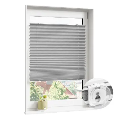 Store Plissé Avec Ventouses,store Pliable Sans Perçage,occultant,polyester Et Aluminium,80x130,gris