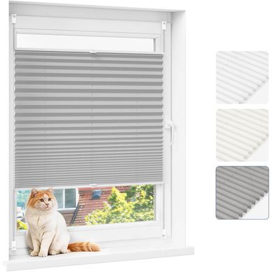 Store Plissé Occultant Sans Perçage, 85 X 140 Cm, Montage Klemmfix, Gris Store Plissé Occultant Sans Perçage, 85 X 140 Cm, Montage Klemmfix, Gris