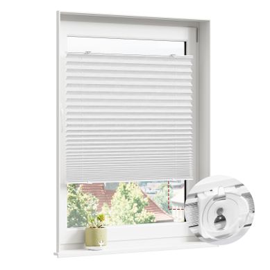 Store Plissé Avec Ventouses,store Pliable Sans Perçage,occultant,polyester Et Aluminium,55x120,blanc
