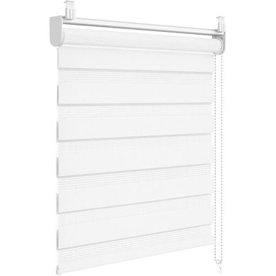 Store Enrouleur Jour Nuit Sans Perçage，prémonté Store Occultant Et Translucide,50x130cm, Blanc