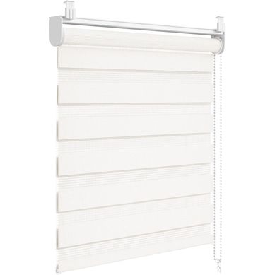 Store Enrouleur Jour Nuit Sans Perçage，prémonté Store Occultant Et Translucide,40x130cm, Crème
