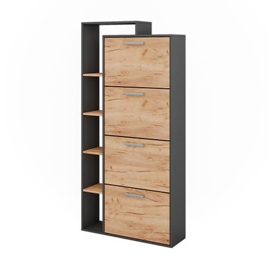 Armoire à Chaussures 7 Niveaux Tribesigns - 75x37x110 Cm - Bois Noyer - Range Jusqu'à 25 Paires - 8