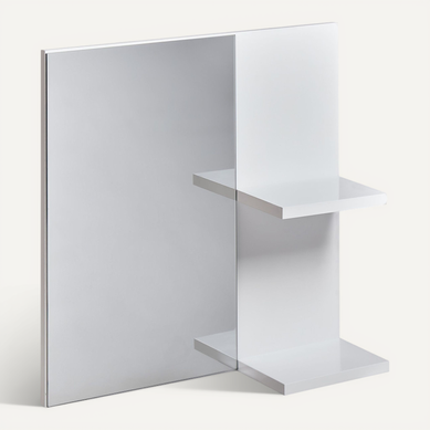 Miroir Mural Avec étagère Pelotas 45 Cm 45 Cm Blanc