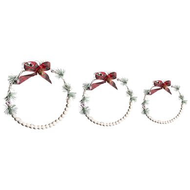 Lot De 3 Décorations Suspendues LED Keitele 25/30/35 Cm Couronne Blanc