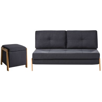 Canapé 3 Places Noir 180 Cm En Tissu - Neuf