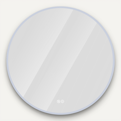 Miroir Rond LED 70x70 Cm Avec éclairage LED, écran Tactile Anti-buée, En Verre, Couleur Argent