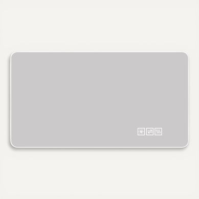Miroir LED 100x60 Cm Avec 3 Températures Réglables, Anti-buée Et Variateur, En Verre, Argent Miroir LED 100x60 Cm Avec 3 Températures Réglables, Anti-buée Et Variateur, En Verre, Argent