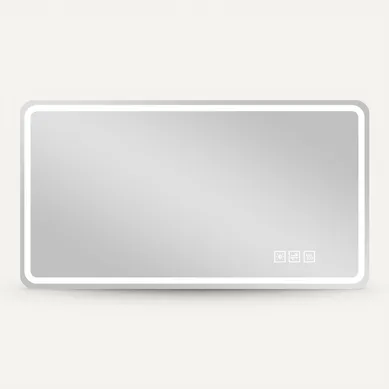 Miroir Sans Cadre 60x100 Cm Avec LED, Fonction Anti-buée, En Verre, Couleur Argent