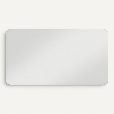 Miroir Sans Cadre 70x90 Cm Avec Coins Arrondis, 5 Mm D'épaisseur, En Verre, Couleur Argent