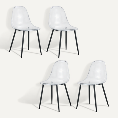 Lot de 2 Chaises de salle à Manger Design Scandinave en Plastique Chaise en cuir Synthétique à Manger(Blanc) - Maison