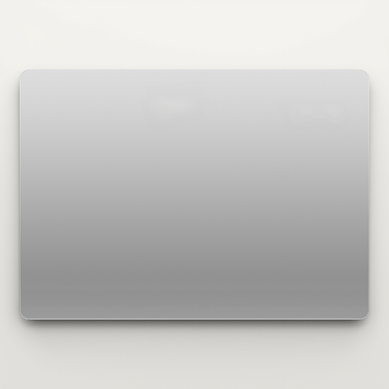 Miroir Mural Sans Cadre 60x80cm, Verre Sans Cuivre Hd, Coins Arrondis, Avec Film Incassable, Argent