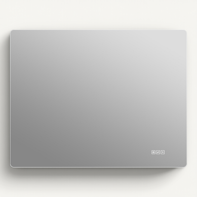 Miroir De Salle De Bain LED Sans Cadre 70x90cm, éclairage Arrière, Anti-buée, écran Tactile, Argent