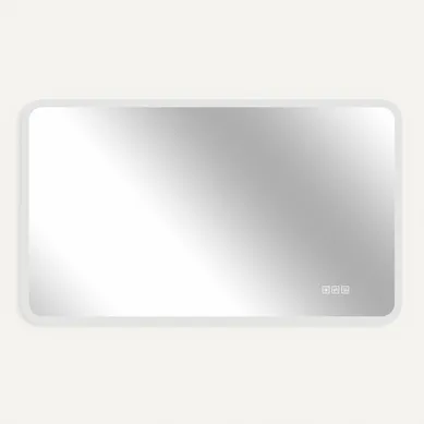 Miroir De Salle De Bain LED 60x100cm, Bord Verre Dépoli, Antibuée, Ip44, 3 Couleurs, Argent