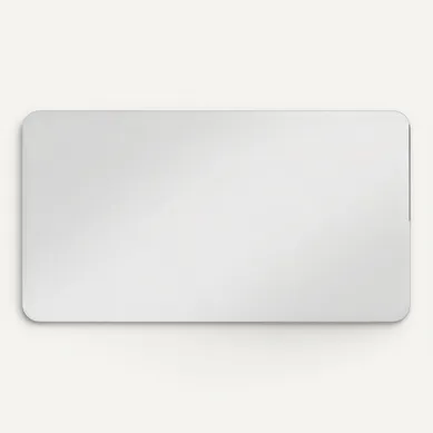 Miroir De Salle De Bain Mural 60x100cm Sans Cadre, Coins Arrondis R50, Verre Argenté 5mm, Argent Miroir De Salle De Bain Mural 60x100cm Sans Cadre, Coins Arrondis R50, Verre Argenté 5mm, Argent
