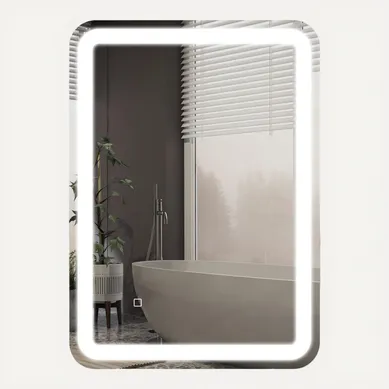 Miroir Salle De Bain LED 50 X 70 Cm Argenté Ip44 Anti-buée Tactile