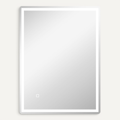 Miroir De Salle De Bain LED 60x80 Cm Argent Avec Antibuée Et écran Tactile