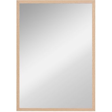 Miroir Mural Rectangulaire 50x70x2 Cm Naturel Avec 4 Crochets