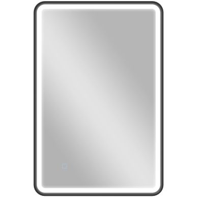 Miroir LED Salle De Bain 90x60 Cm Noir, Cadre Métal Noir, Anti-buée, Ip44, 3 Couleurs