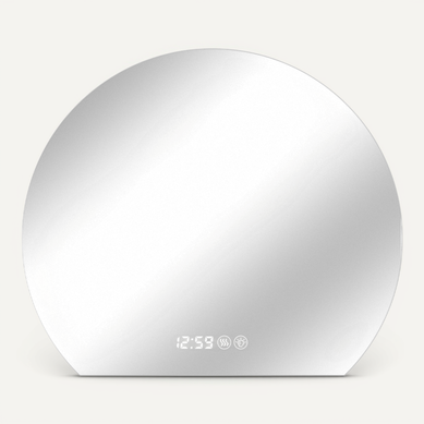 Miroir Salle De Bain Rond LED 80 Cm Argenté Verre Et Métal, Anti-buée
