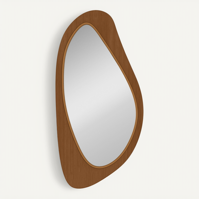 Miroir Déco Mural Style Fenêtre 91,5x45x3 Cm En Bois Naturel, Vintage