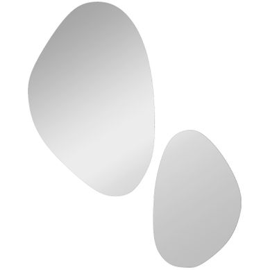 Lot De 2 Miroirs Muraux Irréguliers Noir 70x46 Cm Et 49,5x31 Cm, Déco Murale