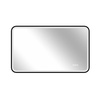 Miroir De Salle De Bain LED 70x90 Cm Noir, Dimmable, Anti-buée, Ip44