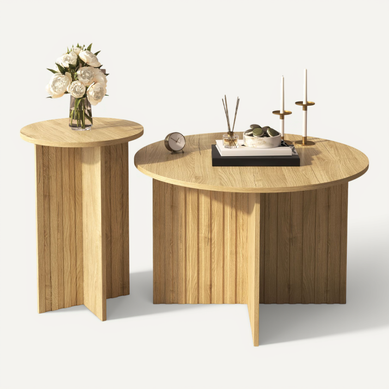 ANTIQUE - SET DE 2 TABLES GIGOGNES EN BRONZE ET ARGENT 43 X 43 X 45