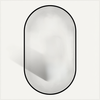 Miroir Salle De Bain Mural 50×80 Cm, Verre De Sécurité Anti-explosion, Design Moderne, Noir