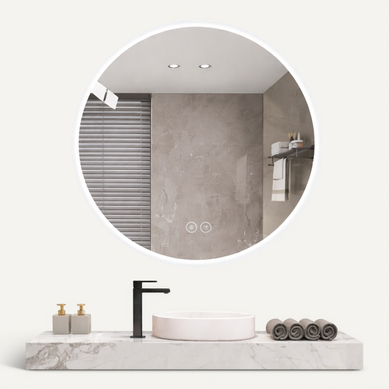 Miroir De Salle De Bain Rond 70 Cm Avec éclairage LED, Antibuée Et Variation De Teinte
