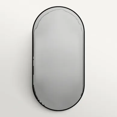 Miroir Mural Ovale 60 X 120 Cm Noir En Aluminium Miroir Mural Ovale 60 X 120 Cm Noir En Aluminium