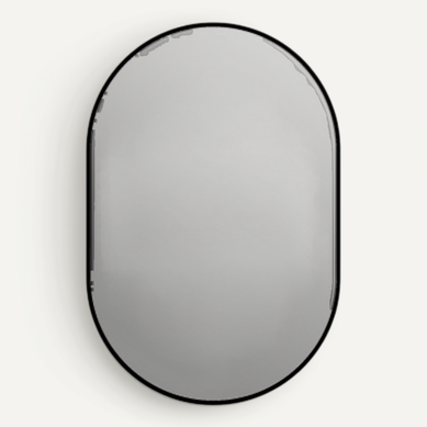 Miroir Mural Ovale 60 X 90 Cm Noir En Aluminium Miroir Mural Ovale 60 X 90 Cm Noir En Aluminium