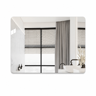 Miroir Mural Avec Angles R50, Pose Horizontale Ou Verticale, Sans Cadre, En Verre Miroir Mural Avec Angles R50, Pose Horizontale Ou Verticale, Sans Cadre, En Verre