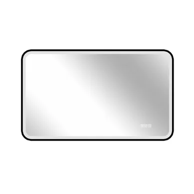 Miroir LED Avec Anti-buée Et Mémoire, En Verre Trempé Et Métal, Noir
