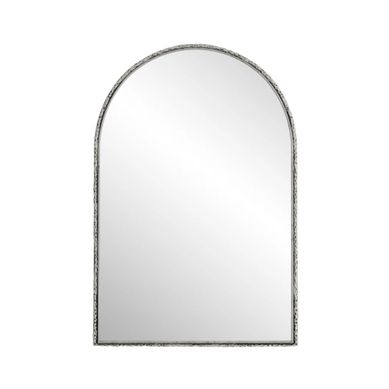 Miroir Arche Mural Et À Poser Argenté, Verre Trempé Et Cadre Métal Résistant, Style Bohème