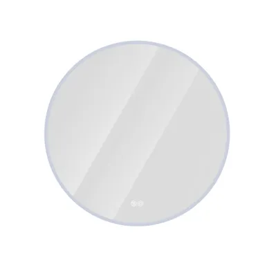 Miroir LED Rond 80 Cm, Anti-buée, Verre Métal Argenté