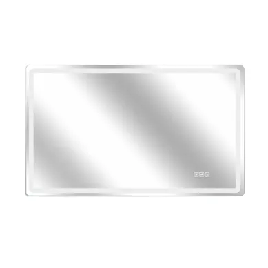 Miroir De Salle De Bain LED 60x100 Cm Antibuée Dimmable Verre Métal Argenté