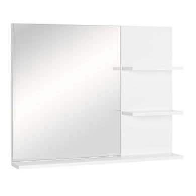 Miroir De Salle De Bain 60 X 10 X 48 Cm Avec 3 étagères, Blanc Miroir De Salle De Bain 60 X 10 X 48 Cm Avec 3 étagères, Blanc