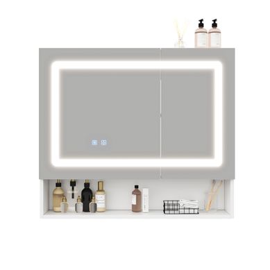 Miroir De Salle De Bain 80 X 17 X 70 Cm Blanc Avec LED Et Désembuage Miroir De Salle De Bain 80 X 17 X 70 Cm Blanc Avec LED Et Désembuage