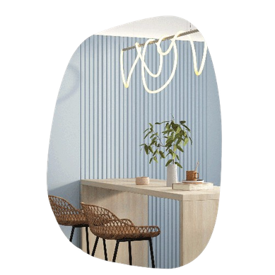 Miroir De Salle De Bain LED - Miroir 64x64cm Asymétrique - Interrupteur Tactile - Blanc Froid Egg223 96301326