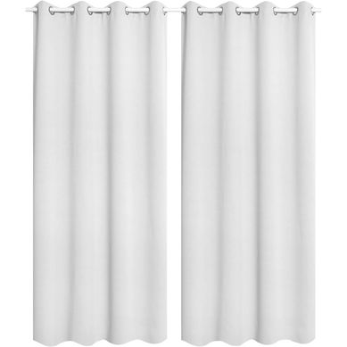 1 Pièce Rideau Occultant En Polyester.rideau Opaque Suspension à Oeillets.135x225cm.blanc.
