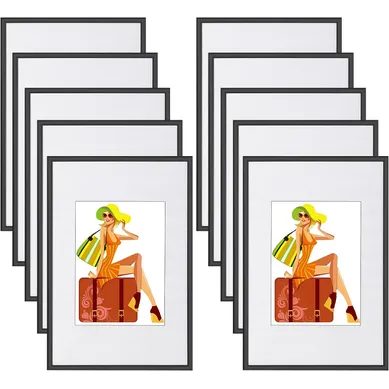 Cadre Photo Noir Lot De 15 Pièces Avec Passe-partout Pour Image 13x18cm.new Life Style