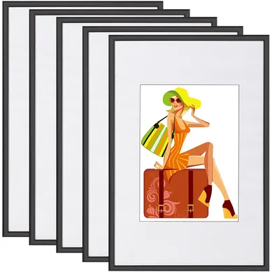 Lot De 5 Pièce Cadre Photo. Décorer Pour Maison. New Life Style. Noir. 30x40 Cm. Br9864sz-5