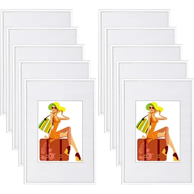 10x Cadre Photo 13x18cm En Plastique Pour Chambre/bureau/salle D'étude.blanc