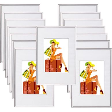 Cadre Photo Blanc Lot De 15 Pièces Avec Passe-partout Pour Image 13x18cm.new Life Style