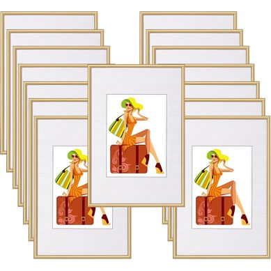 Cadre Photo Or Lot De 15 Pièces Avec Passe-partout Pour Image 10x15cm.new Life Style