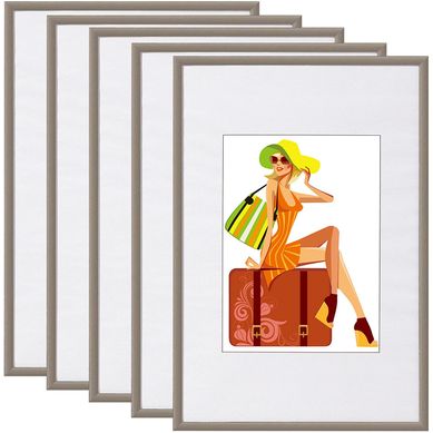 Lot De 5 Cadre De Photo En Plastique Et Vitre. Cadre Photo Avec Passe-partique. 10x15cm. Acier