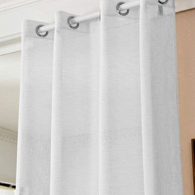 1 Pièces Rideaux Semi-transparents. Voilage à Oeillets. 140x245cm. Blanc. Vh5861ws
